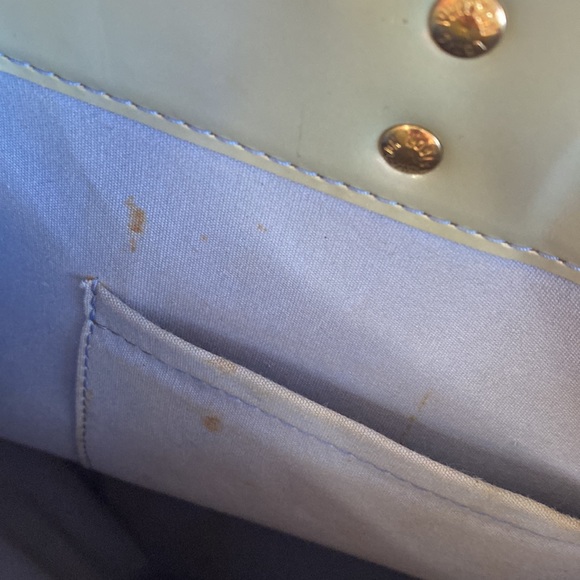 Authentic Louis Vuitton Houston Blue Green Patent Leather Vernis Tote Bag - Picture 13 of 16